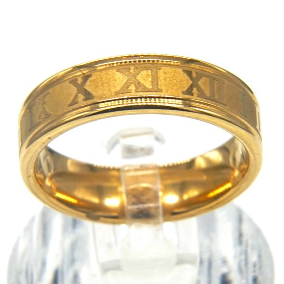 Roman numerals  gold wedding bans. - Picture 3 of 4